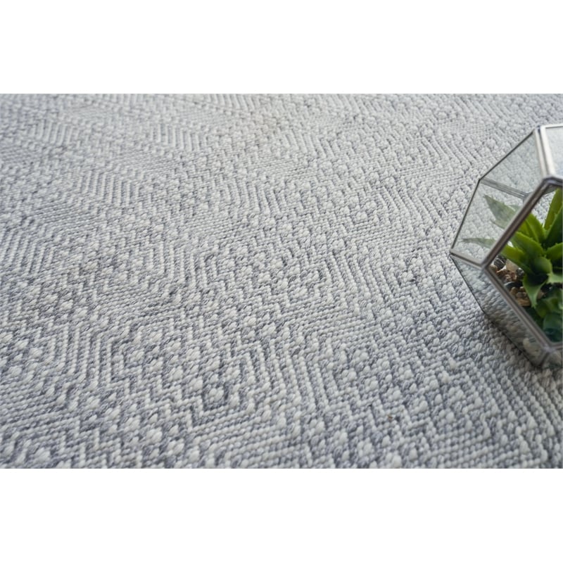 Echo Flatweave Pet Ivory/Light Silver 9'x12' Area Rug