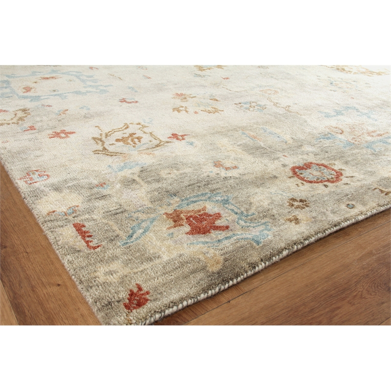 Essex Hand-Knotted New Zealand Wool Tan/Blue/Rust 10'x14' Area Rug