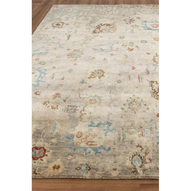 Essex Hand-Knotted New Zealand Wool Tan/Blue/Rust 10'x14' Area Rug