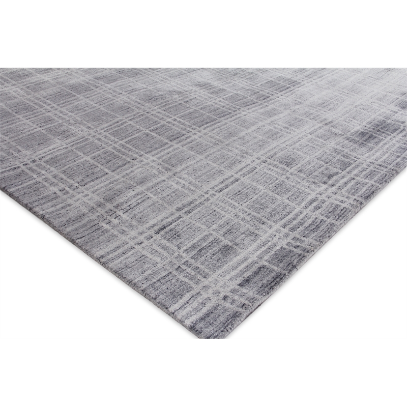 Fairbanks Handloomed Bamboo Silk Blue/White 10'x14' Area Rug