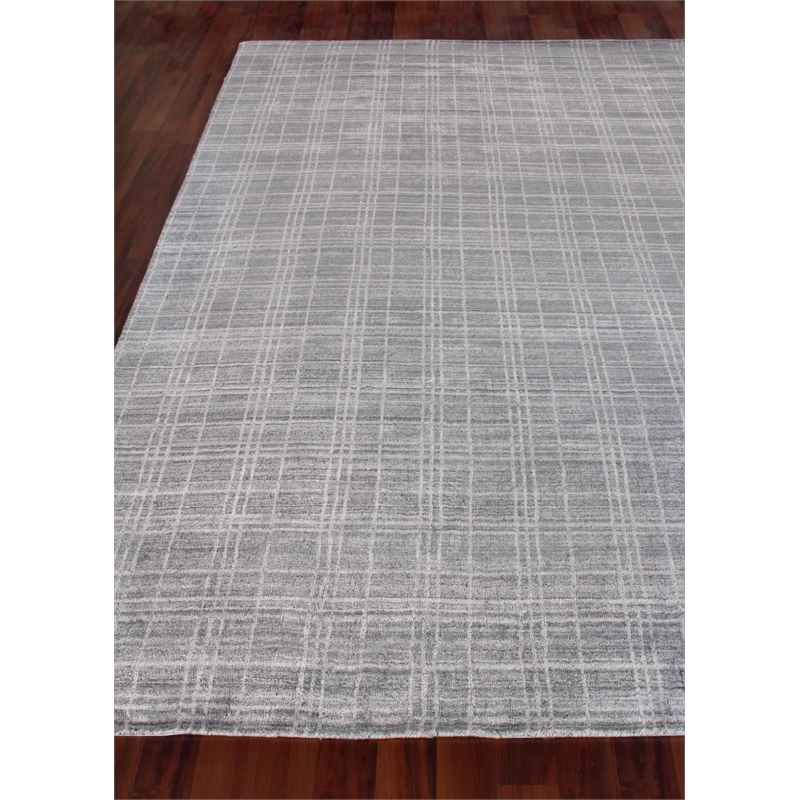 Fairbanks Handloomed Bamboo Silk Gray/White 12'x15' Area Rug