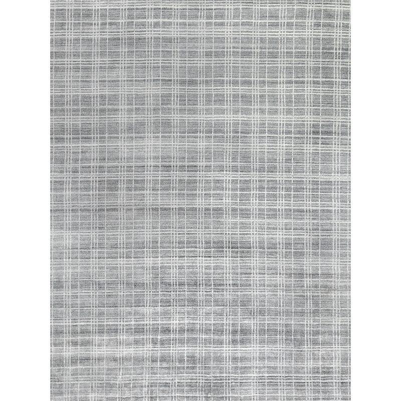 Fairbanks Handloomed Bamboo Silk Gray/White 12'x15' Area Rug