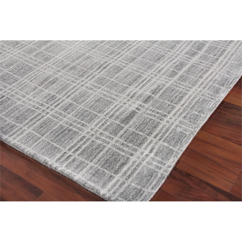 Fairbanks Handloomed Bamboo Silk Gray/White 9'x12' Area Rug