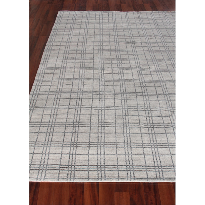 Fairbanks Handloomed Bamboo Silk White/Light Silver 9'x12' Area Rug