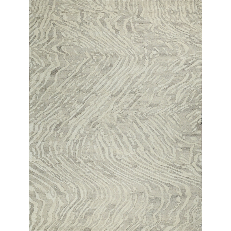 Entro Hand-Tufted New Zealand Wool Beige/Ivory 9'x12' Area Rug