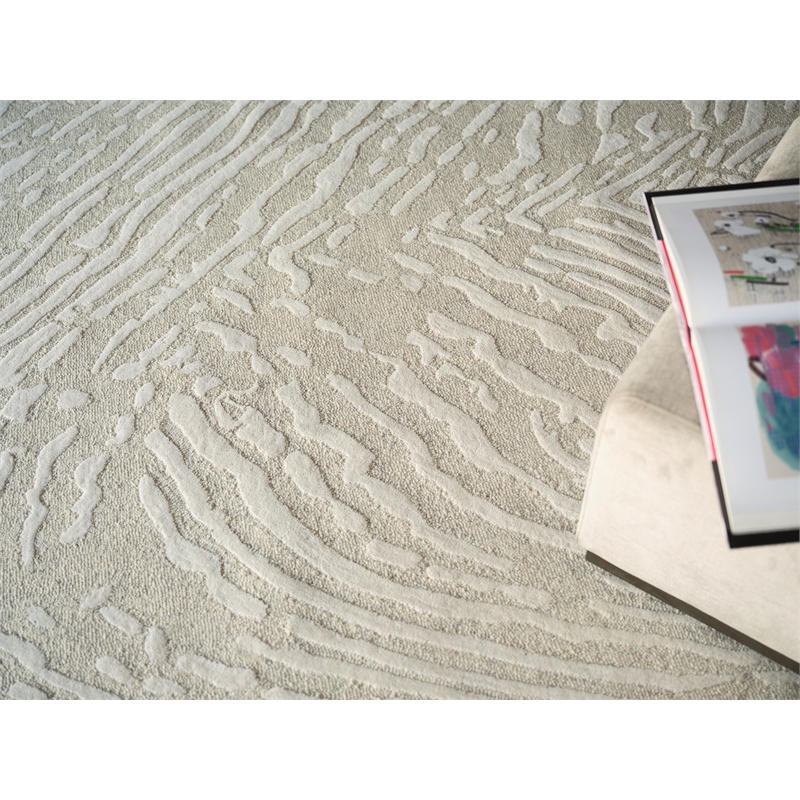 Entro Hand-Tufted New Zealand Wool Silver/Ivory 10'x14' Area Rug