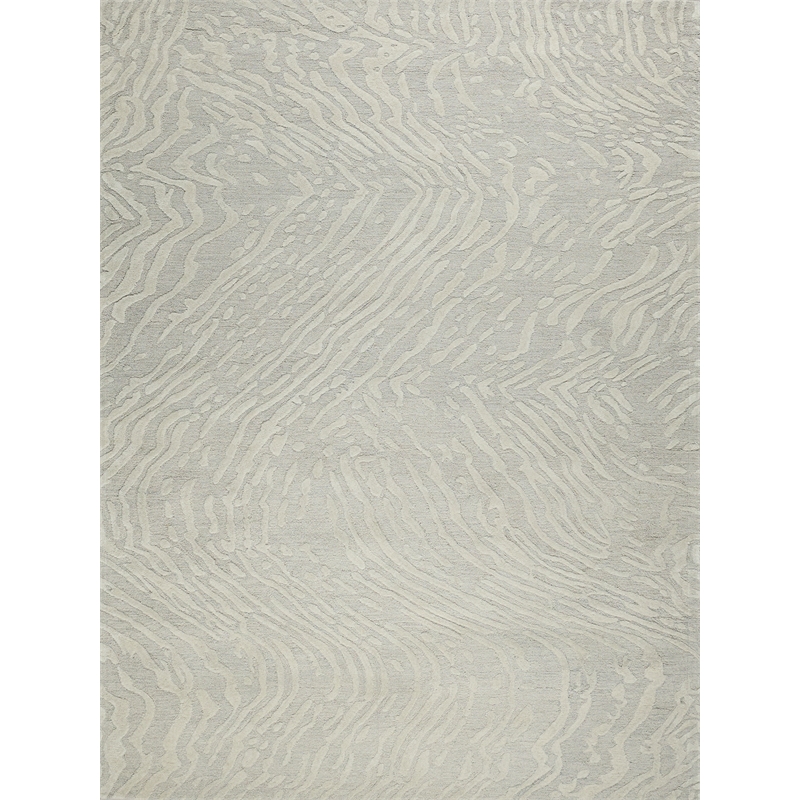 Entro Hand-Tufted New Zealand Wool Silver/Ivory 10'x14' Area Rug