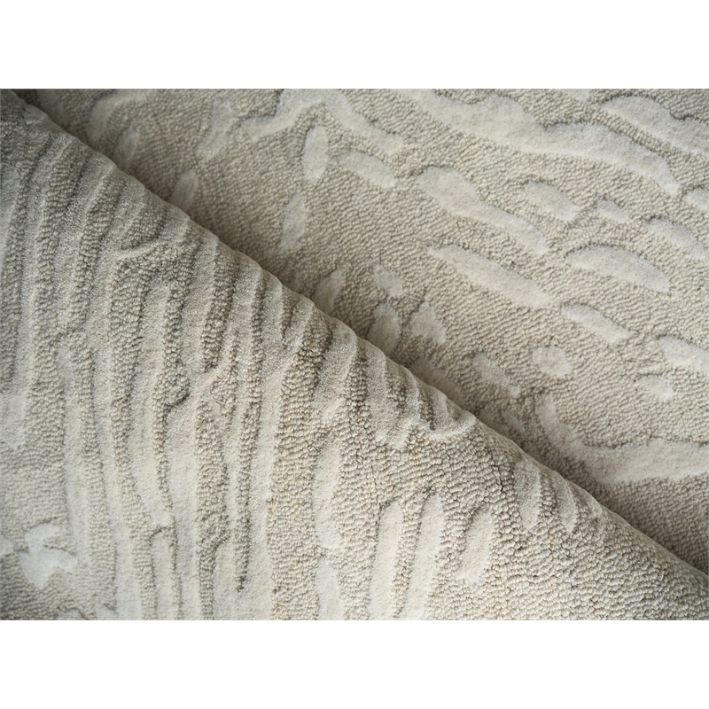 Entro Hand-Tufted New Zealand Wool Silver/Ivory 12'x15' Area Rug