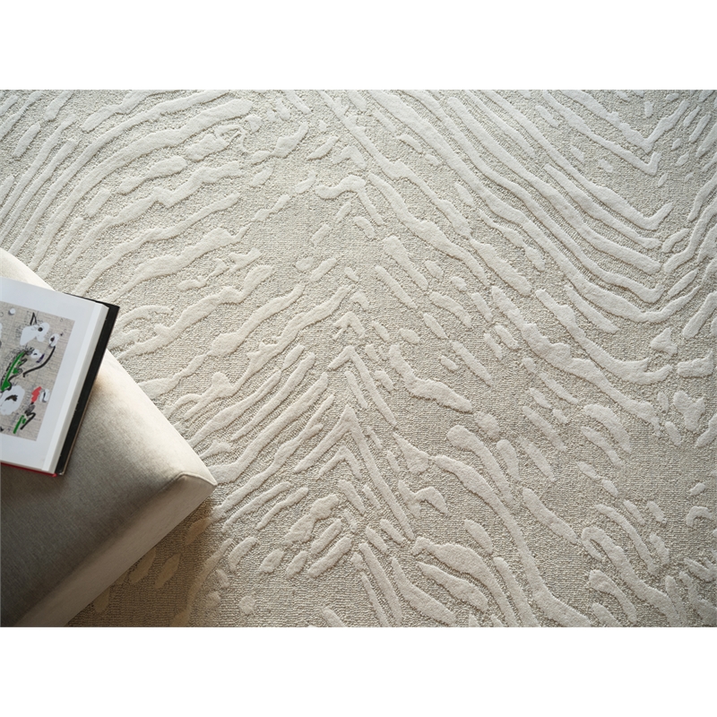 Entro Hand-Tufted New Zealand Wool Silver/Ivory 12'x15' Area Rug