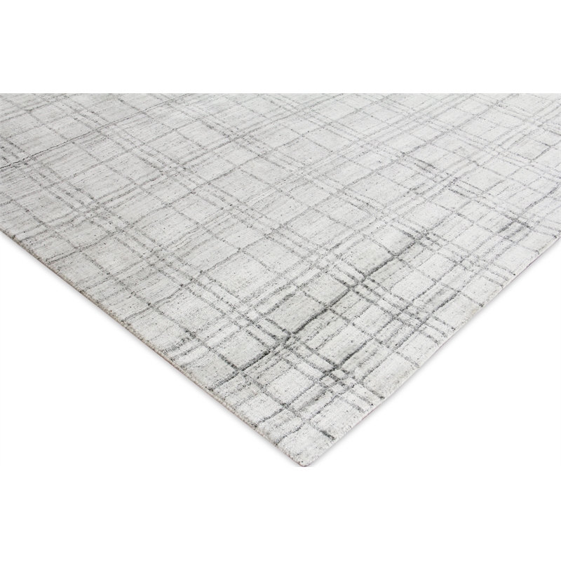 Fairbanks Handloomed Bamboo Silk White/Gray 14'x18' Area Rug