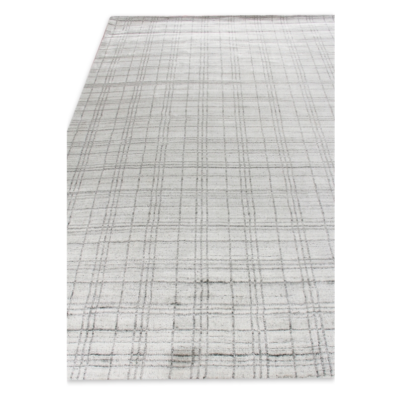 Fairbanks Handloomed Bamboo Silk White/Gray 14'x18' Area Rug