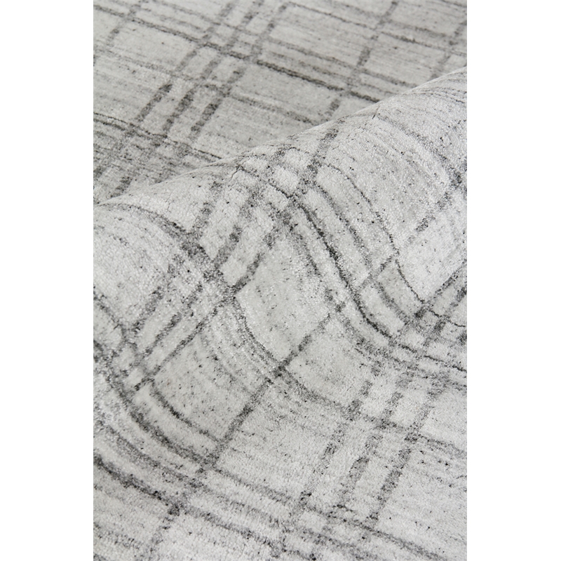 Fairbanks Handloomed Bamboo Silk White/Gray 14'x18' Area Rug