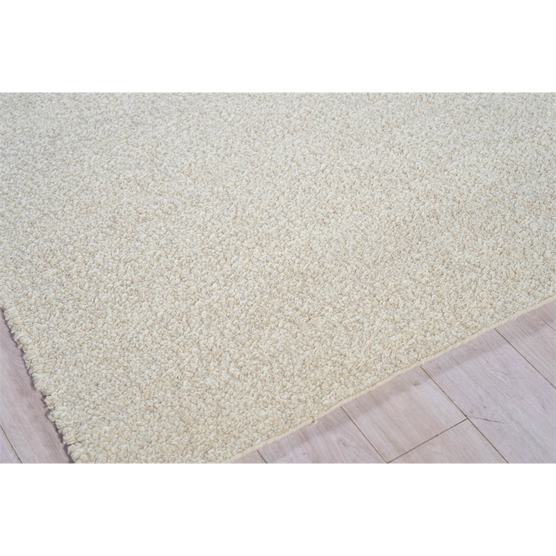 Ferretti Handloomed New Zealand Wool Silver/Ivory 8'x10' Area Rug