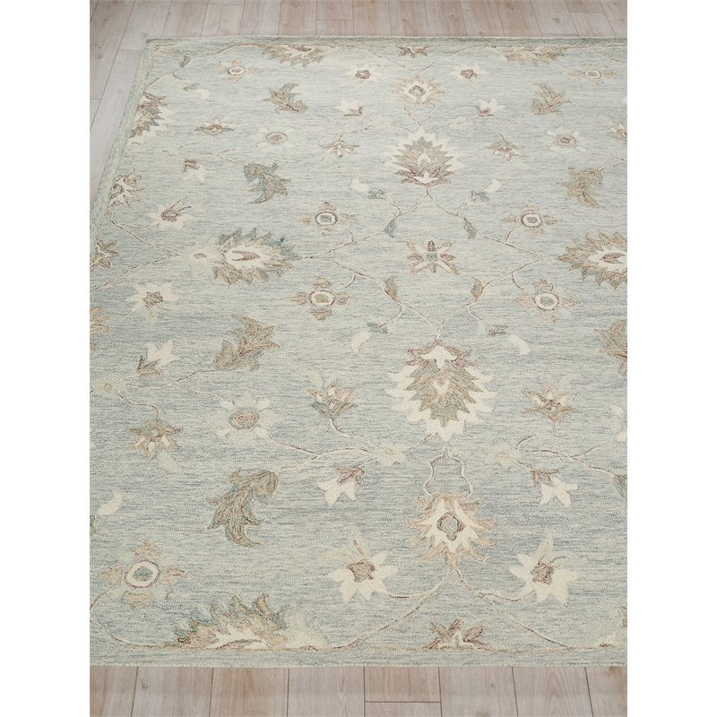 Elegance Hand-Tufted New Zealand Wool Light Blue 12'x15' Area Rug