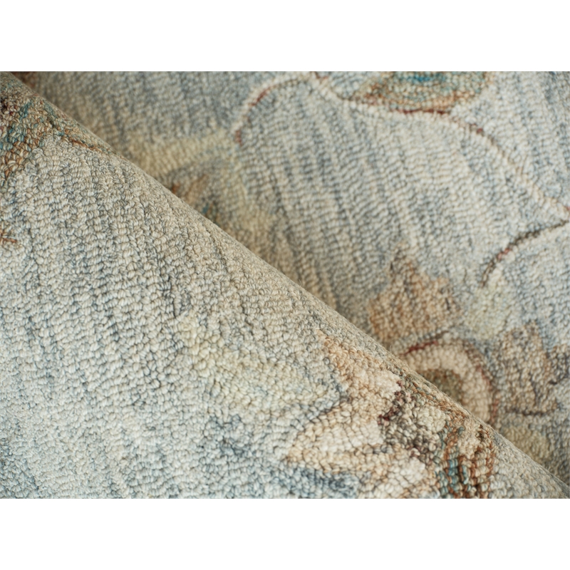 Elegance Hand-Tufted New Zealand Wool Light Blue 6'x9' Area Rug