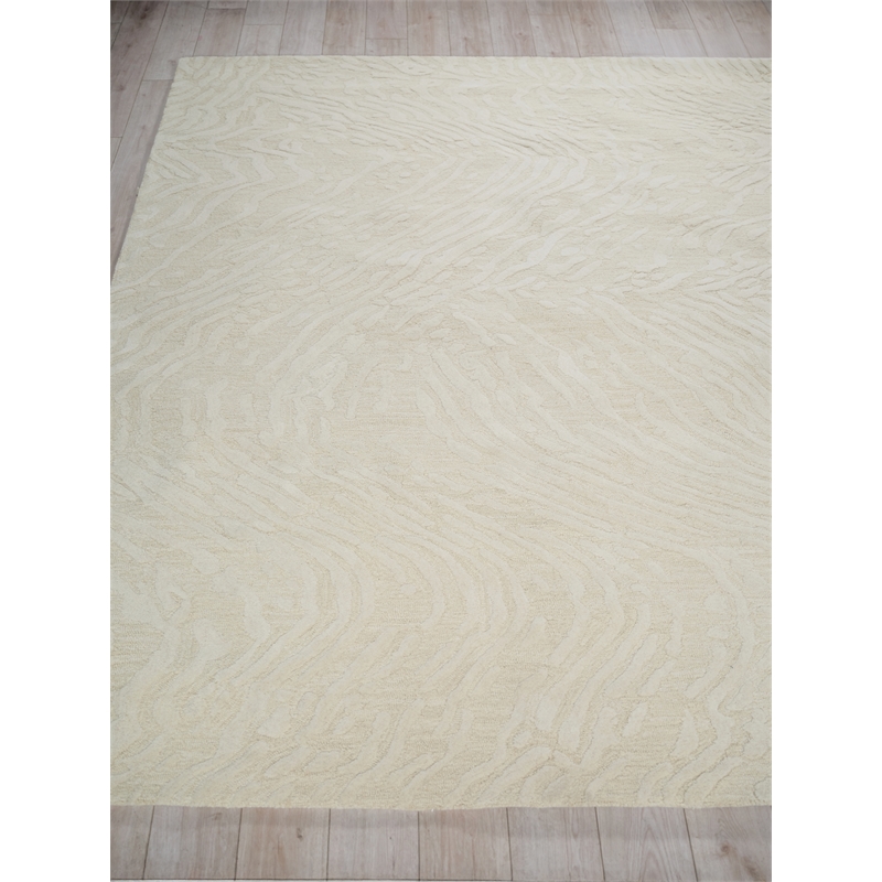 Entro Hand-Tufted New Zealand Wool Cream/Ivory 12'x15' Area Rug