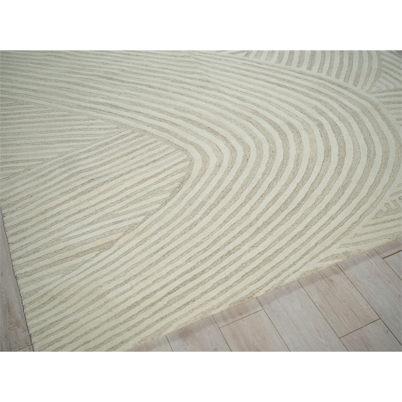 Entro Hand-Tufted New Zealand Wool Beige/Ivory 14'x18' Area Rug