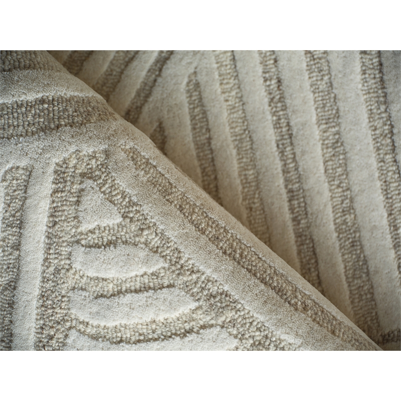 Entro Hand-Tufted New Zealand Wool Beige/Ivory 14'x18' Area Rug