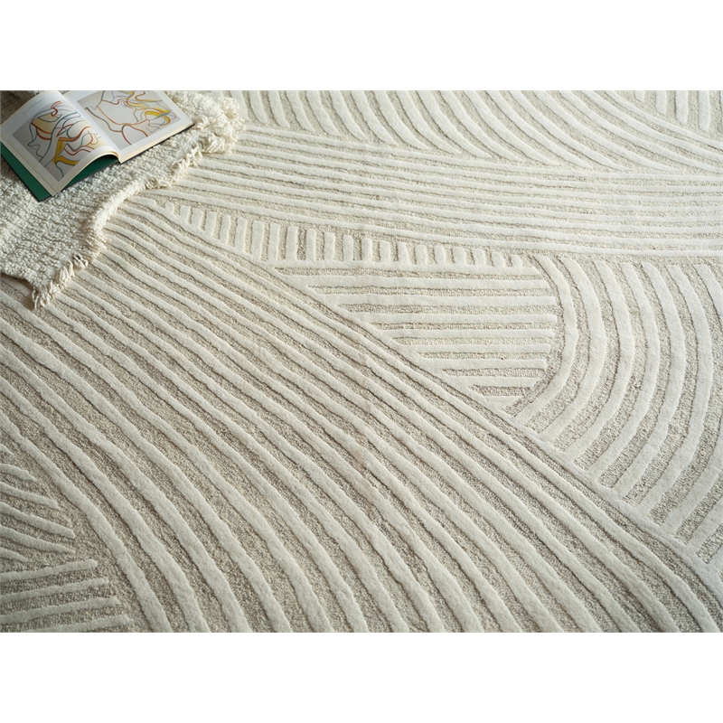 Entro Hand-Tufted New Zealand Wool Beige/Ivory 14'x18' Area Rug