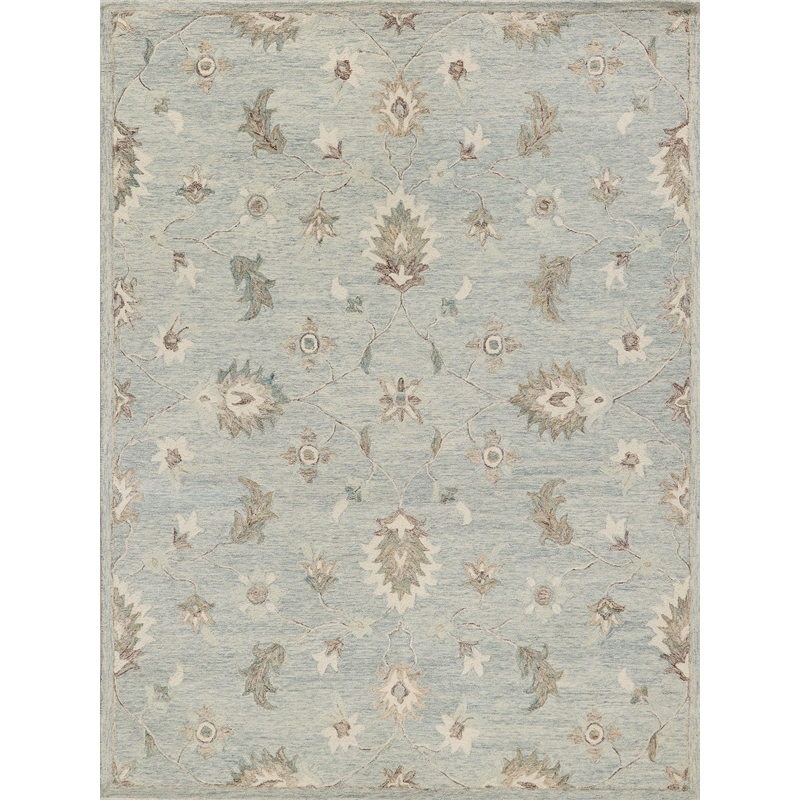 Elegance Hand-Tufted New Zealand Wool Light Blue 9'x12' Area Rug