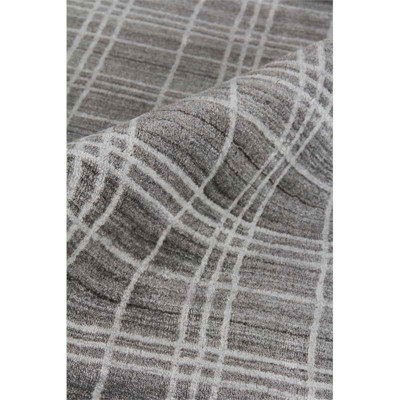 Fairbanks Handloomed Bamboo Silk Silver/White 17'x19' Area Rug