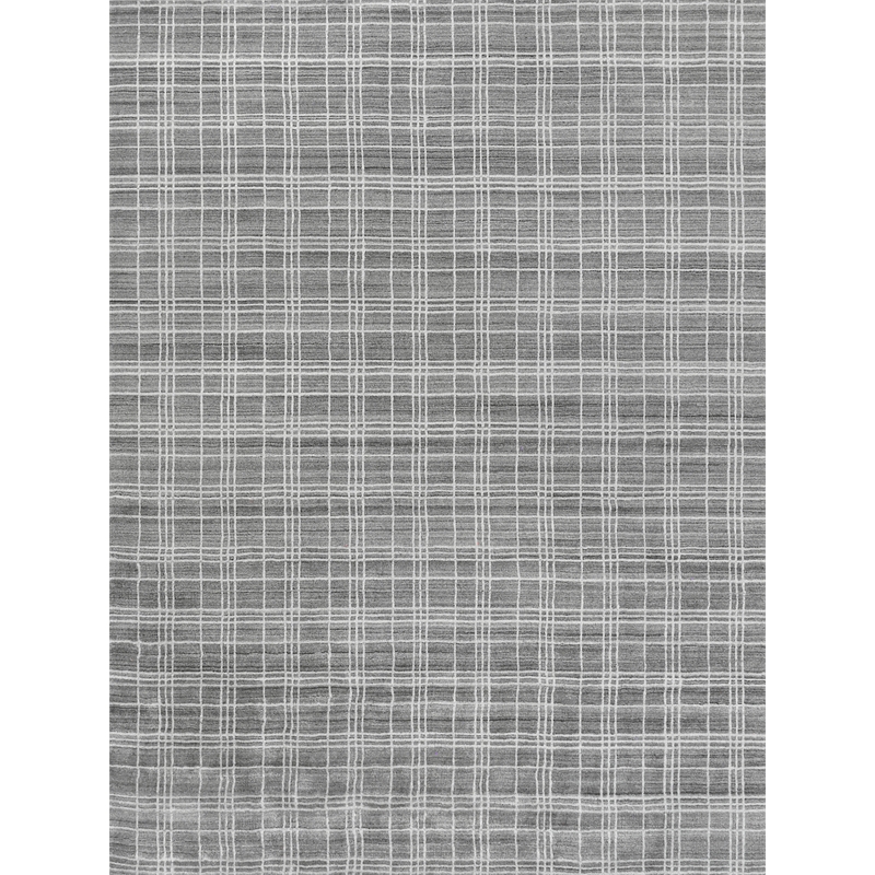Fairbanks Handloomed Bamboo Silk Silver/White 17'x19' Area Rug