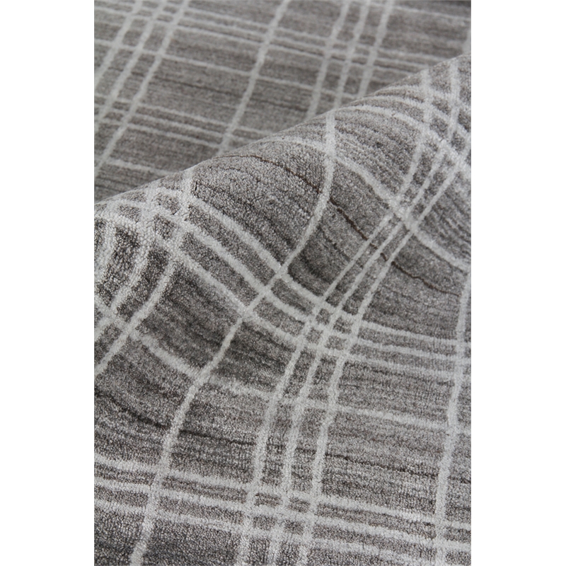 Fairbanks Handloomed Bamboo Silk Silver/White 8'x10' Area Rug