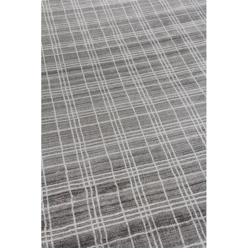 Fairbanks Handloomed Bamboo Silk Silver/White 9'x12' Area Rug