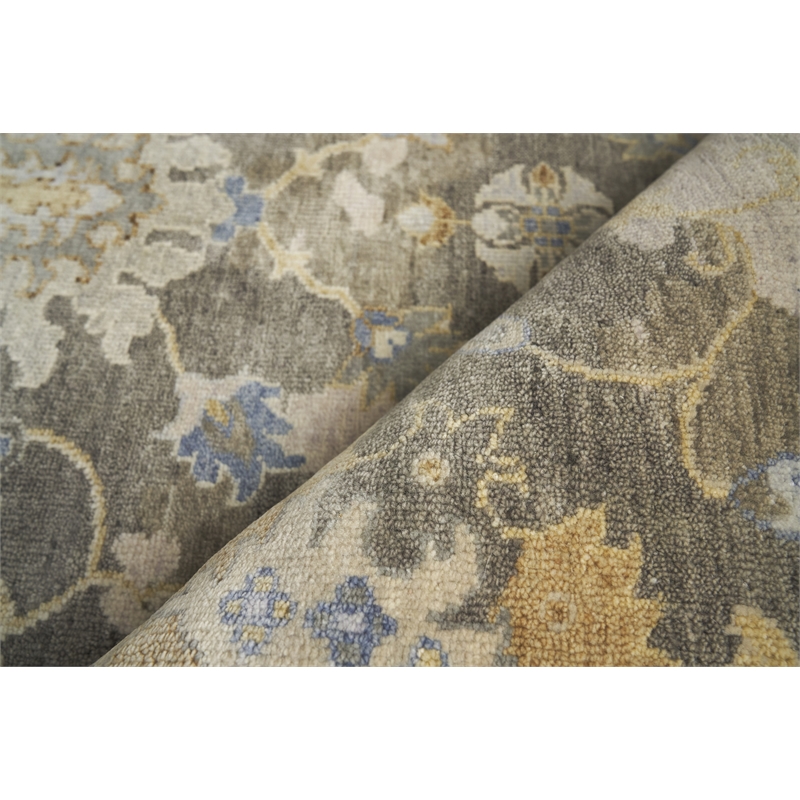 Essex Hand-Knotted New Zealand Wool Brown/Ivory/Rust 10'x14' Area Rug