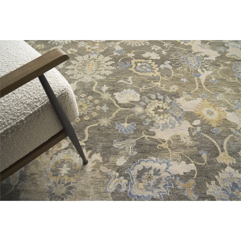 Essex Hand-Knotted New Zealand Wool Brown/Ivory/Rust 10'x14' Area Rug