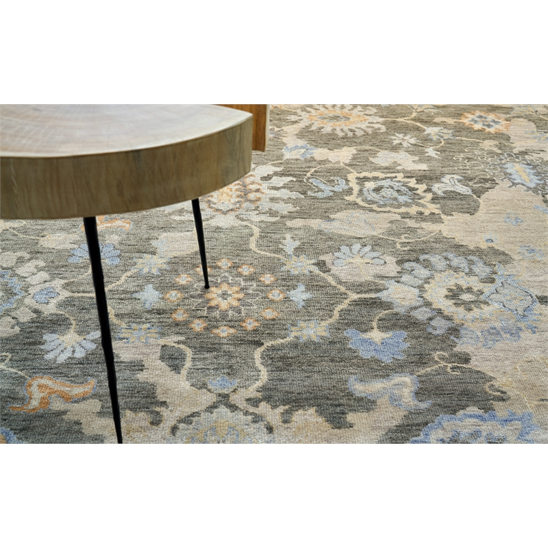 Essex Hand-Knotted New Zealand Wool Brown/Ivory/Rust 10'x14' Area Rug