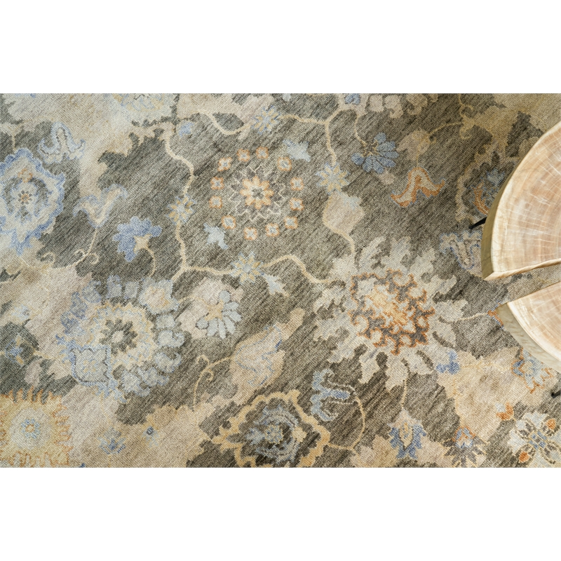 Essex Hand-Knotted New Zealand Wool Brown/Ivory/Rust 8'x10' Area Rug