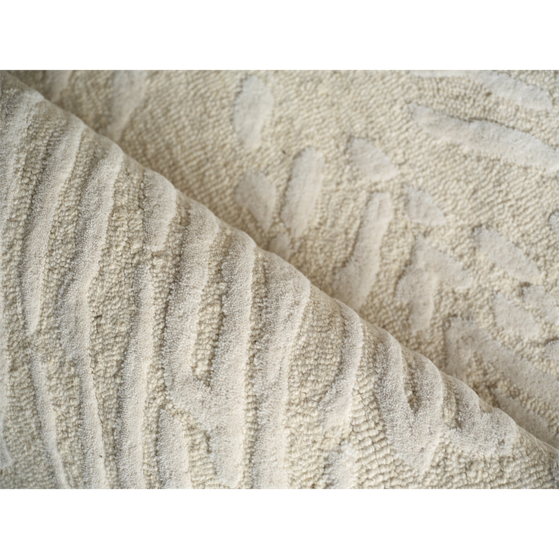 Entro Hand-Tufted New Zealand Wool Cream/Ivory 9'x12' Area Rug