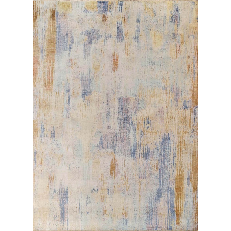 Fine Pure Silk Hand-Knotted Silk Beige/Gray 8'x10' Area Rug