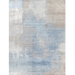 Fine Pure Silk Hand-Knotted Silk Blue/Brown 6'x9' Area Rug