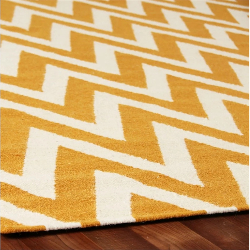 Flatweave Flatweave New Zealand Wool Light Orange/White 2'6