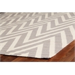 Flatweave Flatweave New Zealand Wool Silver/White 5'x8' Area Rug