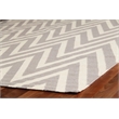Flatweave Flatweave New Zealand Wool Silver/White 5'x8' Area Rug
