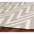 Flatweave Flatweave New Zealand Wool Silver/White 5'x8' Area Rug