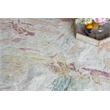 Floor Art Hand-Knotted Bamboo Silk Silver/Blush 4'x6' Area Rug