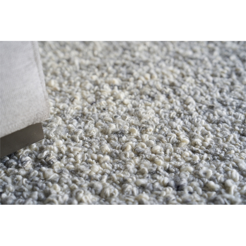 Ferretti Handloomed New Zealand Wool Light Gray/Ivory 9'x12' Area Rug