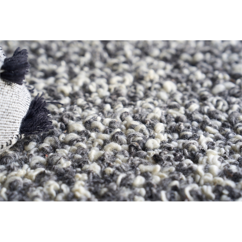 Ferretti Handloomed New Zealand Wool Dark Gray 2'x3' Area Rug