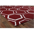 Flatweave Flatweave New Zealand Wool Red/White 5'x8' Area Rug
