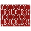 Flatweave Flatweave New Zealand Wool Red/White 5'x8' Area Rug