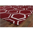 Flatweave Flatweave New Zealand Wool Red/White 5'x8' Area Rug