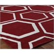 Flatweave Flatweave New Zealand Wool Red/White 5'x8' Area Rug