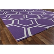Flatweave Flatweave New Zealand Wool Purple/White 5'x8' Area Rug