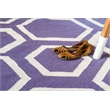 Flatweave Flatweave New Zealand Wool Purple/White 5'x8' Area Rug