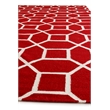 Flatweave Flatweave New Zealand Wool Red/White 5'x8' Area Rug