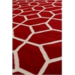 Flatweave Flatweave New Zealand Wool Red/White 5'x8' Area Rug